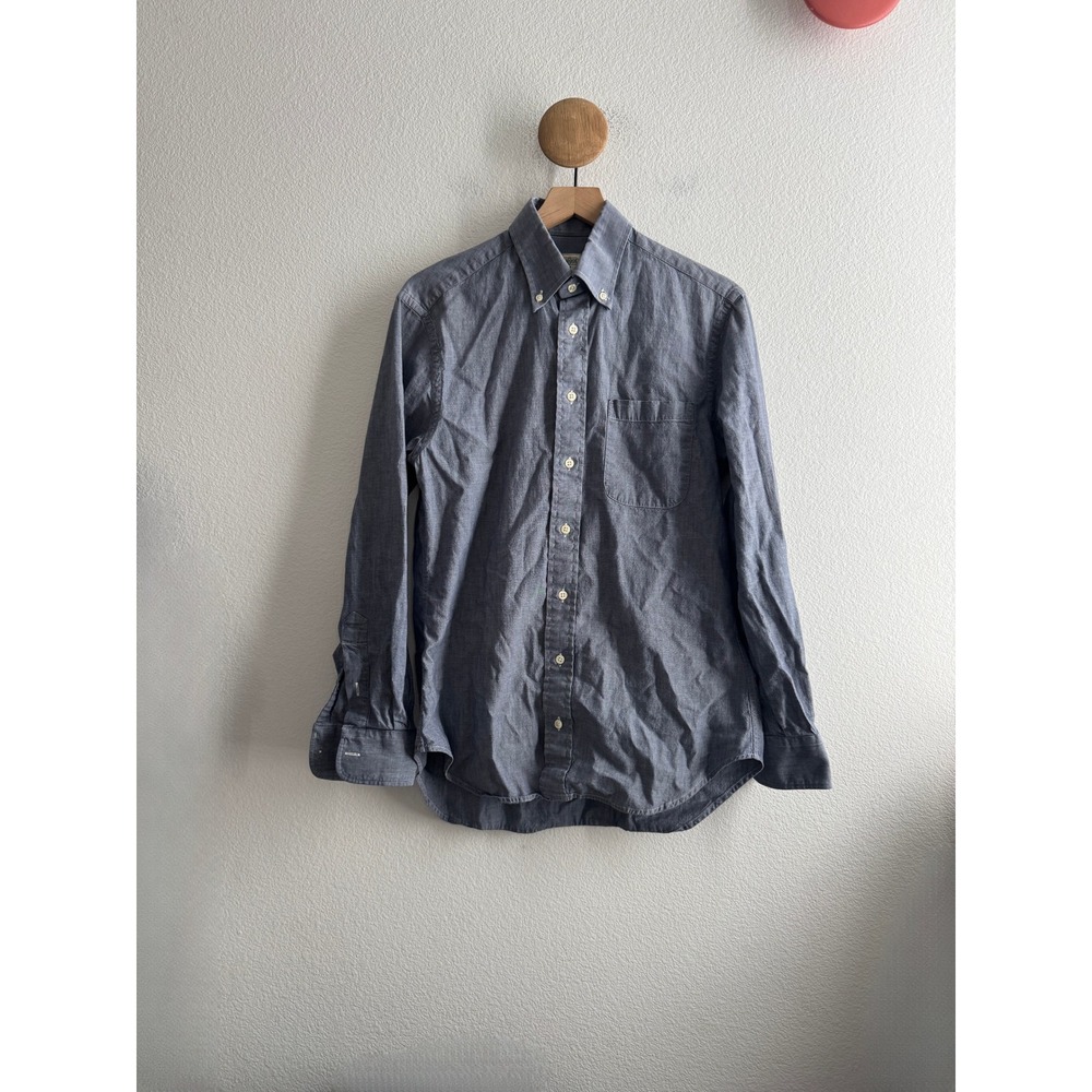 Gitman Bros Tailored Fit Blue Cotton Button Down Shirt Size Medium